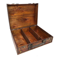 11.25" x 14.25" Wooden Travel Suitcase Chest