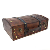 11.25" x 14.25" Wooden Travel Suitcase Chest