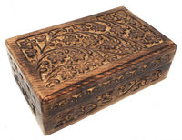 5x8" Floral Carved Wood Box