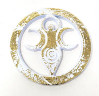 Goddess Altar Tiles, White with Gold Finish