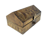 Triple Moon Pentagram Stamped Metal Hut Box