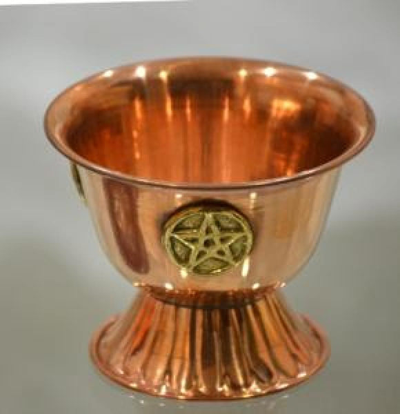 Pentacle Copper Offering Bowl With Foot