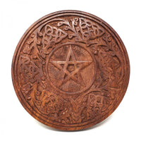 Pentagram Wooden Altar Tile 6"